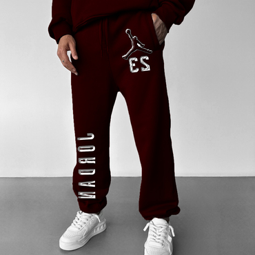 Unisex Basketball Game Star Chic Sports Fitness Printed Autumn And Winter Sweatpants Casual Pants