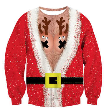 Reindeer Print Ugly Christmas Chic Sweatshirt