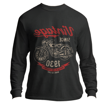 Men's Retro Motorcycle Vintage Chic Thin Style Graphic Long Sleeved Shirt