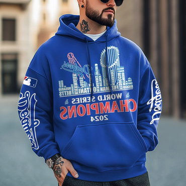 Los Angeles Dodgers Royal Chic 2024 World Champion Royal Blue Hoodie