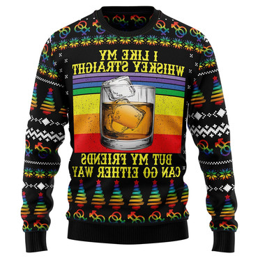 Lgbt Whiskey Straight Ugly Chic Christmas Sweatshirt