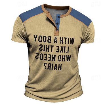 Men's Patchwork Printed Casual Chic Short Sleeve T-shirt