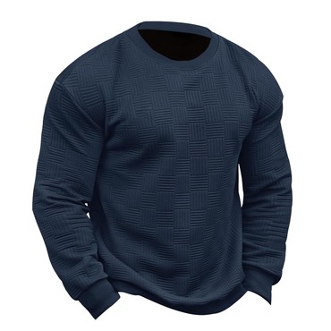 Men's Vintage Geometric Texture Chic Outdoor Crew Neck Long Sleeve Sweatshirt