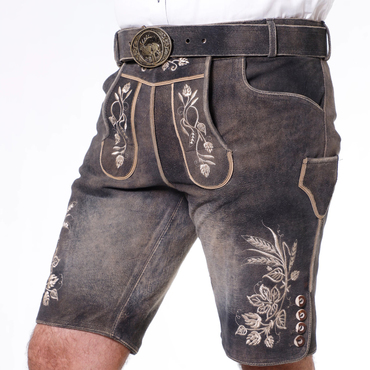 Men's Vintage Bavarian Style Chic Munich Traditional Casual Leather Shorts