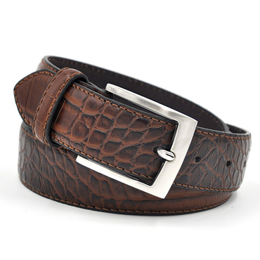 Men's Belt Pu Leather Chic Casual Belt Crocodile Pattern Belt