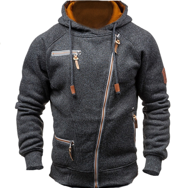 Men's Outdoor Fleece Warm Chic Color Contrast Zipper Tactical Sweatshirt