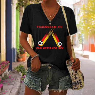 Women's Germany 2024 Football Chic Race Casual T-shirt