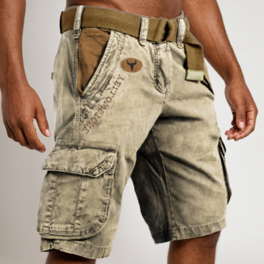 Men's Vintage Yellowstone Wash Print Chic Multi-pocket Tactical Shorts