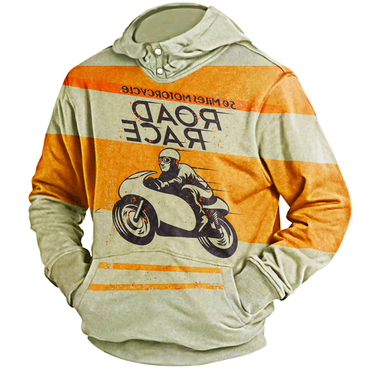 Men's Outdoor Retro Motorcycle Chic Racing Tactical Hoodie