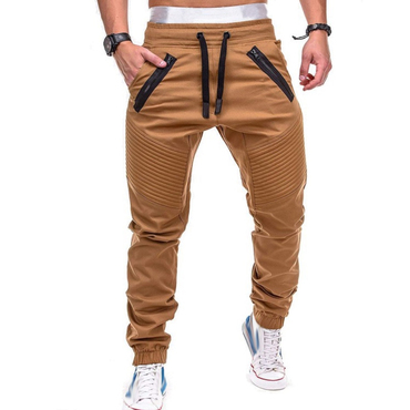 Men's Casual Fashion Chic Tie Elastic Double Zip Sweatpants