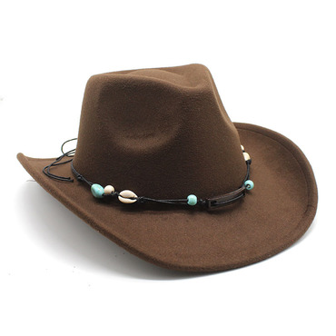 Unisex Fall Vintage Western Chic Cowboy Woolen Sun Protection Wide Brim Hat