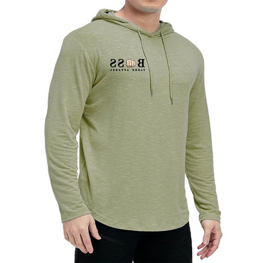 Men's Vintage Print Hooded Chic Long Sleeve T-shirt