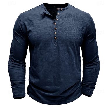 Men's Casual Long Sleeve Chic Henley Shirt