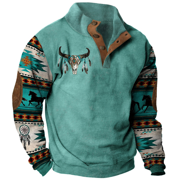 Men's Cowboy Stand Collar Chic Sweatshirt