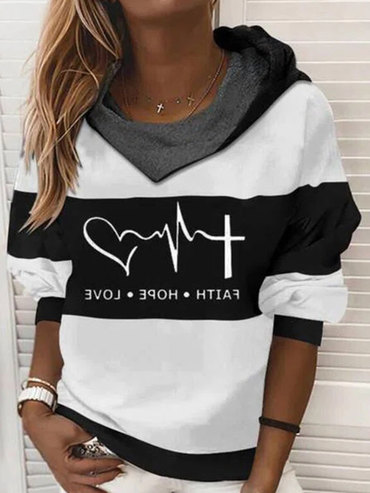 Casual Letter Print Loose Chic Long Sleeve Hoodie