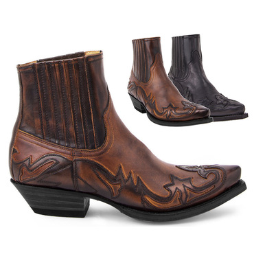 Men's Retro Martin Boots Chic High Heel Western Cowboy Boots