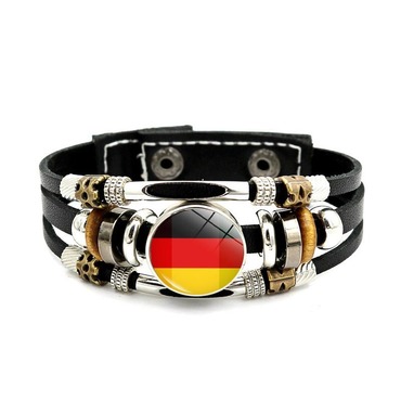 German Flag Spain Italy Chic France Portugal Football Bracelet Fans Vintage Leather Bracelet