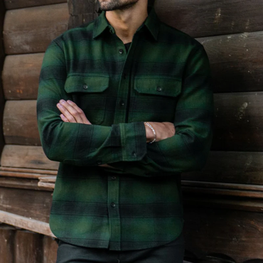 Men's Outdoor Retro Collar Chic Summit Flannel Shirt