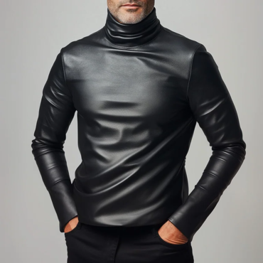 Men's Leather Warm Chic Sweatshirt