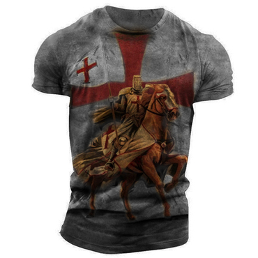 Men's Retro Printed Casual Chic Short-sleeved T-shirt