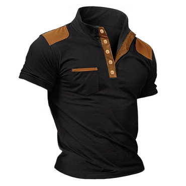 Men's Vintage Henley Short Sleeve Chic T-shirt