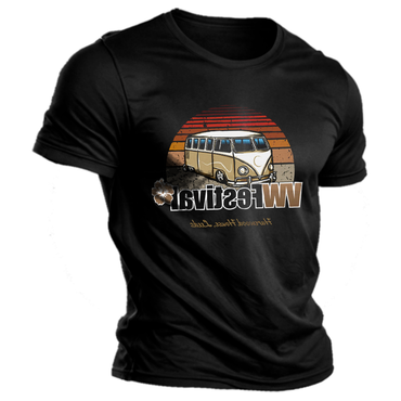 Unisex Germany Bus Festival Chic Short Sleeved T-shirt