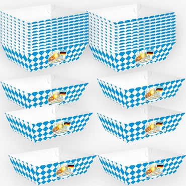 20 Pcs Oktoberfest German Chic Party Bavarian Flag 4 Corner Food Boxes Paper German Beer Festival Snack Trays