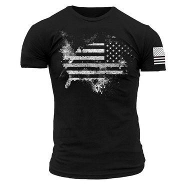 Men's Vintage American Flag Chic 4th Of July Print Daily Short Sleeve Round Neck T-shirt