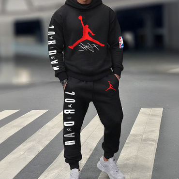 Unisex Jumper Basketball Print Chic Casual Hoodies And Sweatpants Set