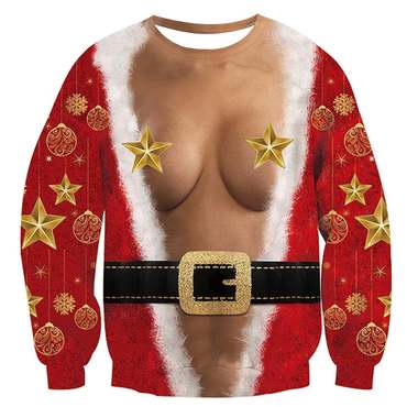 Mr. Claus Print Ugly Chic Christmas Sweatshirt