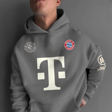 Unisex Jersey 2024 Fc Chic Bayern Football Racing Print Gray Oversized Hoodie