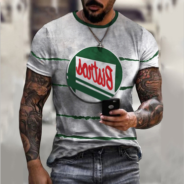 Men's Retro Striped Print Chic T-shirt