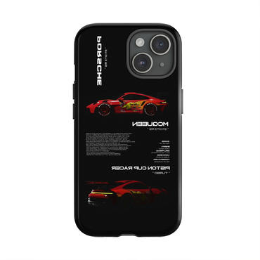 Black & Red Racing' Chic Double Layer Hard Case