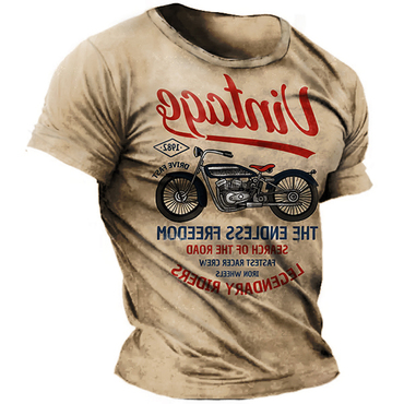 Men's T-shirts Men's Crewneck Chic T-shirt Plus Size Vintage Motorcycle Racing Short Sleeve Summer Top Green Dark Green Blue All Season 