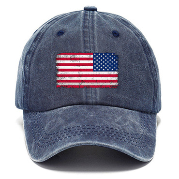 American Flag Vintage Wash Chic Cotton Print Hat