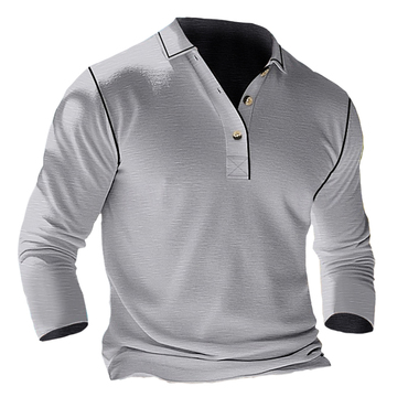 Men's Casual Lapel Long-sleeved Chic T-shirt