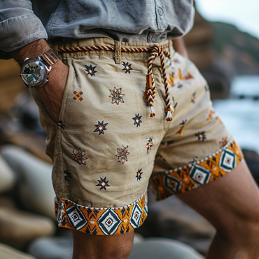 Men's Vintage Ethnic Aztec Print Chic Surf Shorts Beach Vacation Daily Hawaii Casual Walkshort