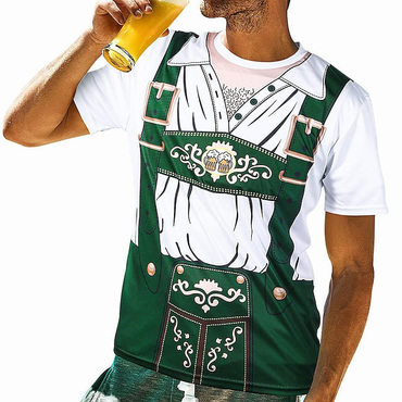 Men's Oktoberfest Bavarian Lederhosen Chic 3d Graphic Print Party Casual Daily Crew Neck Short Sleeve T-shirt