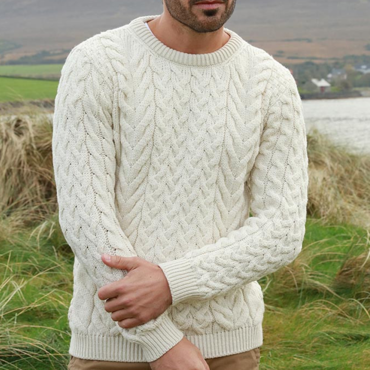 Men's Cable Knit Heavyweight Chic Wool Sweater