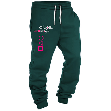 Men's Vintage Squid Game Print Chic Sweatpants