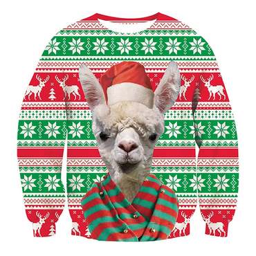 Alpaca Print Ugly Christmas Chic Sweatshirt