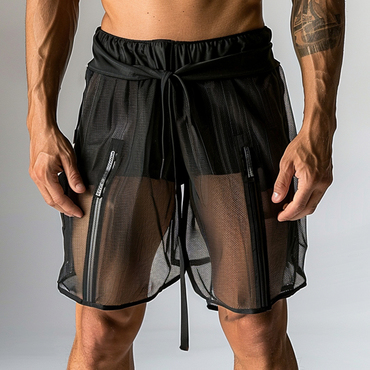 Men's Sexy Gym See-through Chic Mesh Shorts