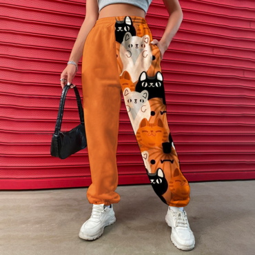 Halloween Pattern Women's Casual Chic Pants Drawstring Pants Jogging Pants Casual