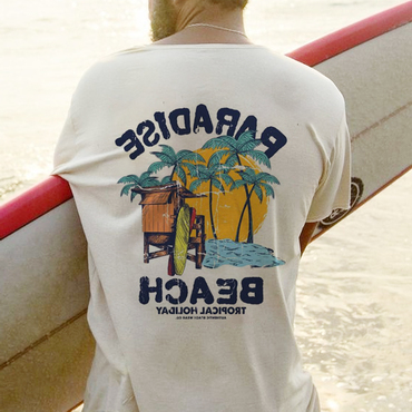 Men's Surf Print Beach Chic Vacation Retro Vintage T-shirt