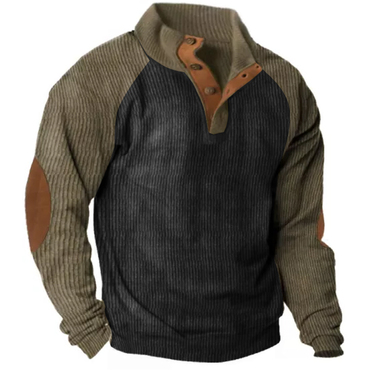 Men's Outdoor Raglan Sleeves Chic Casual Stand Collar Sweatshirt