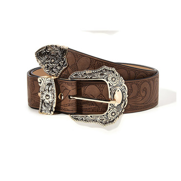 Western Cowboy Vintage Embossed Chic Leather Belt