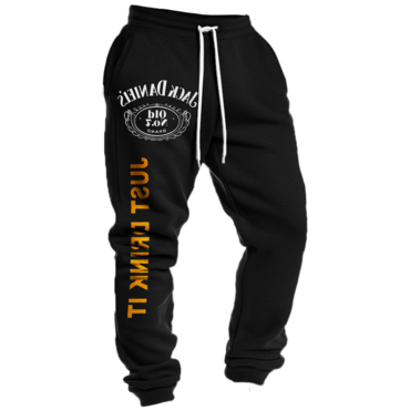 Men's Jack Daniel's Print Chic Christmas Casual Vintage Sports Pants