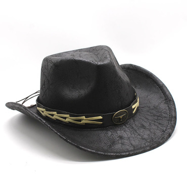 Unisex Fall Vintage Texture Chic Western Cowboy Woolen Sun Protection Wide Brim Hat