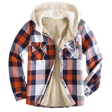 Mens Winter Plaid Thick Chic Casual Jacket