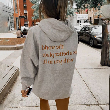 The World Is A Chic Better Place Print Women's Hoodie